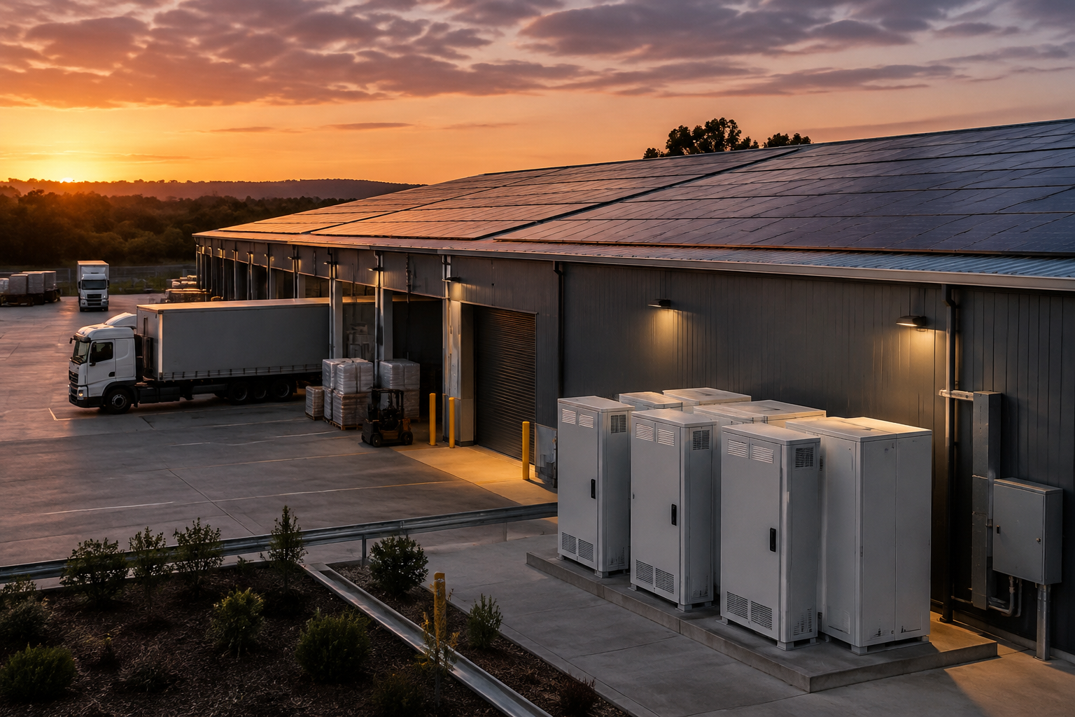 Commercial solar and battery equipment