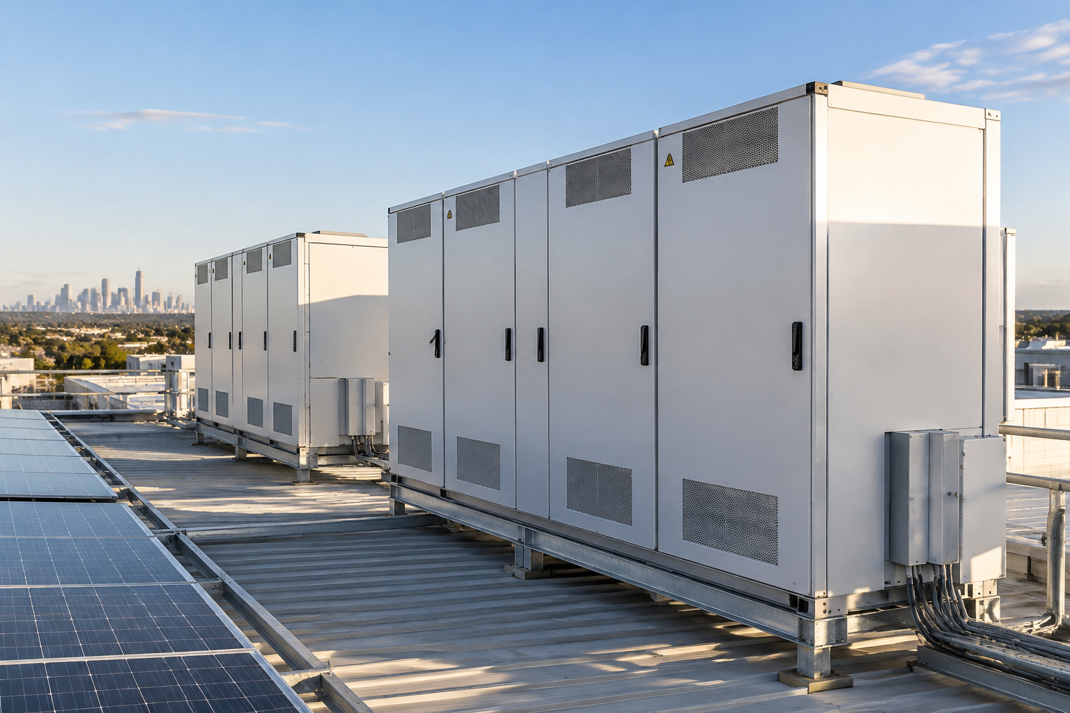 Commercial solar and battery equipment