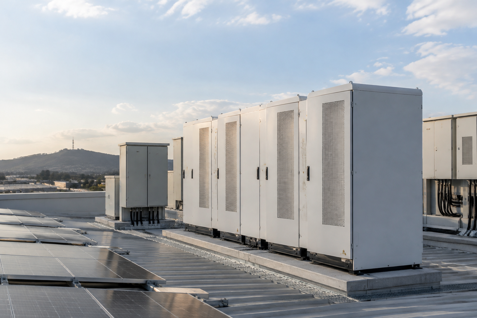 Commercial solar and battery equipment