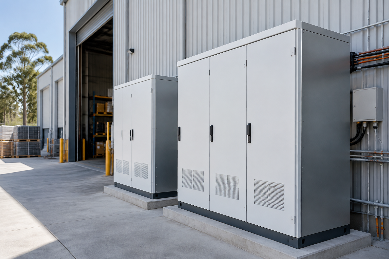 Commercial solar and battery equipment