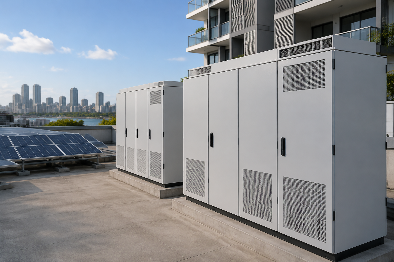 Commercial solar and battery equipment