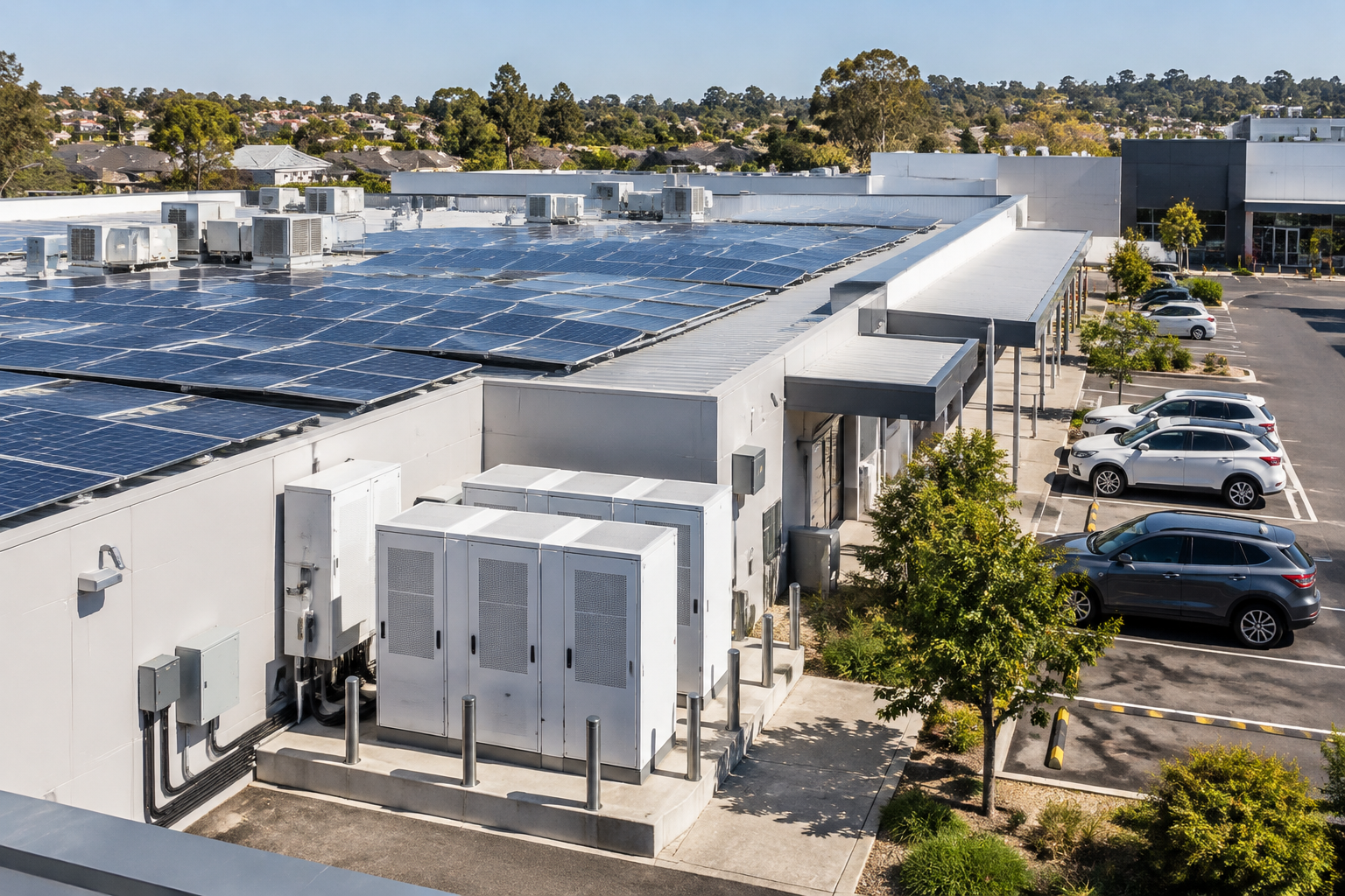 Commercial solar and battery equipment