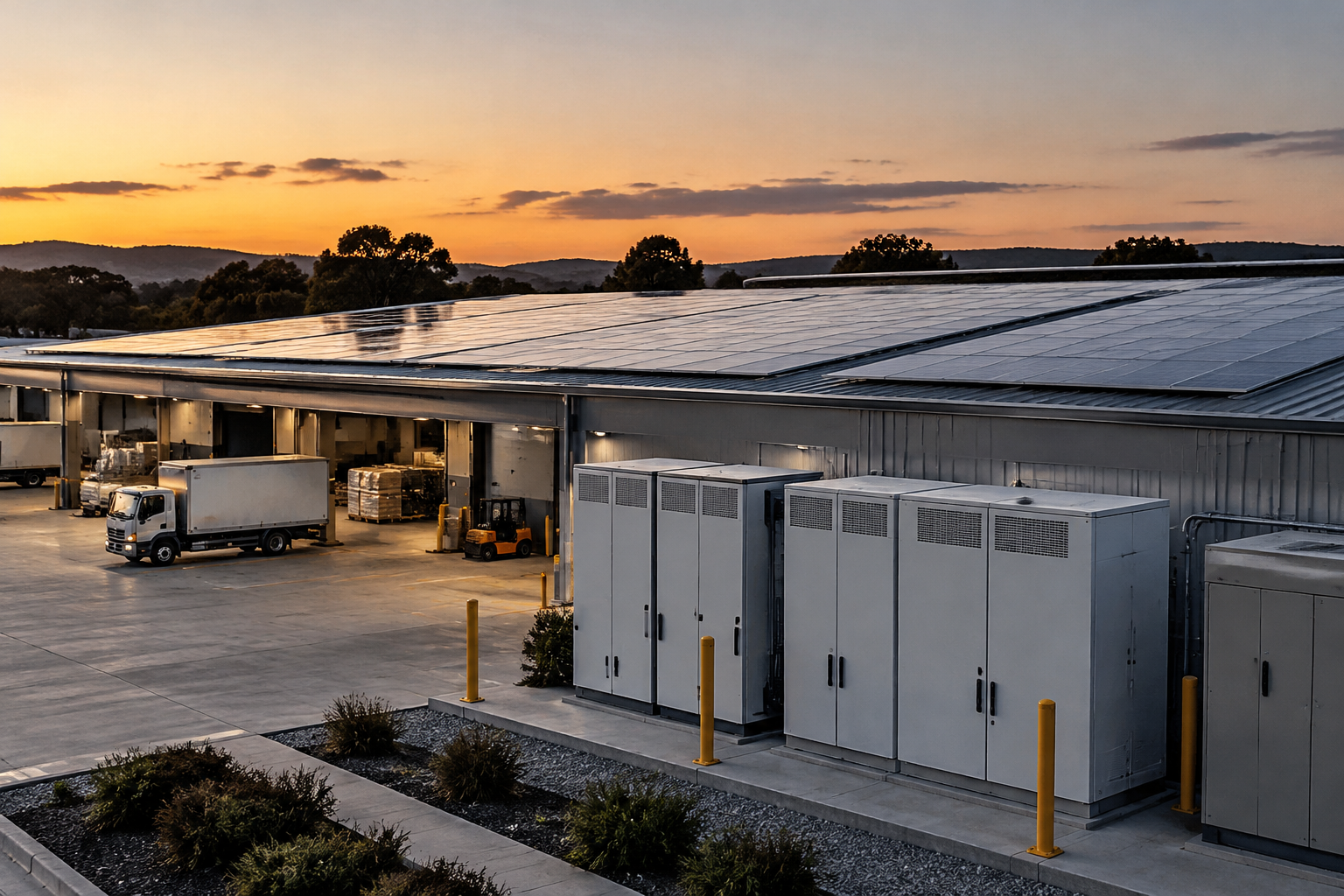 Commercial solar and battery equipment